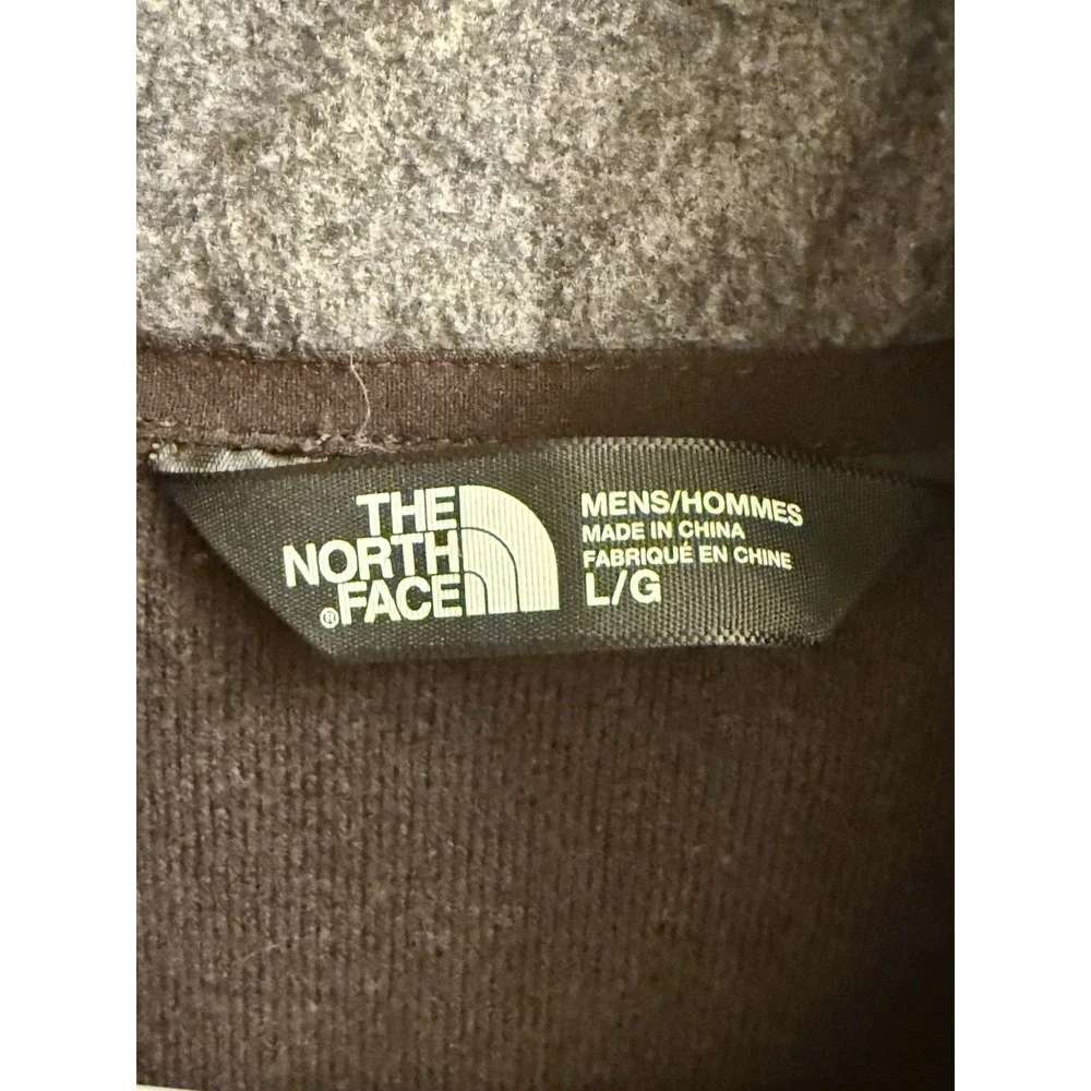 The North Face Brown Cotton Wool blend 1/4 zip pullover sweater‎ Mens Large